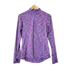 Ideology Activewear Jacket Purple and Pink Galaxy Colors Quarter Zip Mock Neck